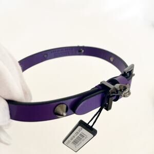 VERSACE Choker La Medusa Embellished Leather Purple Necklace NWT